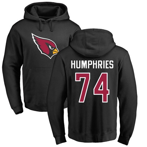 Arizona Cardinals Men Black D.J. Humphries Name And Number Logo NFL Football #74 Pullover Hoodie Sweatshirts